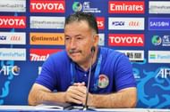 Tajikistan's head coach, Zaynidin Rakhimov