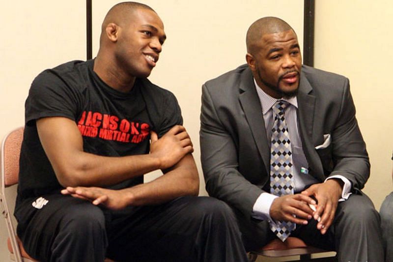 Jon Jones (left) was taken under his wings at Jackson Wink by Rashad Evans (right), however, the duo would later go on to become bitter rivals