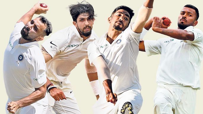 Indian pace-batteries Ishant, Shami, Bumrah, Pandya