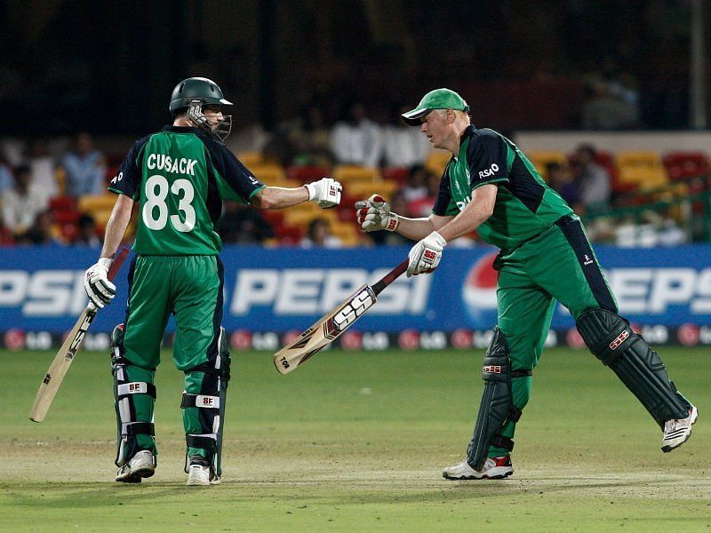 Kevin O&#039;Brien and Alex Cusack (IRE) added 162 runs for the 6th wicket