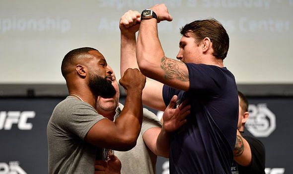 Till appeared to have a size advantage over Woodley in a recent staredown