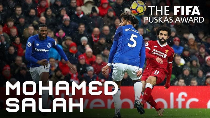 Mo Salah scores for Liverpool v Everton - Premier LeagueEnter caption