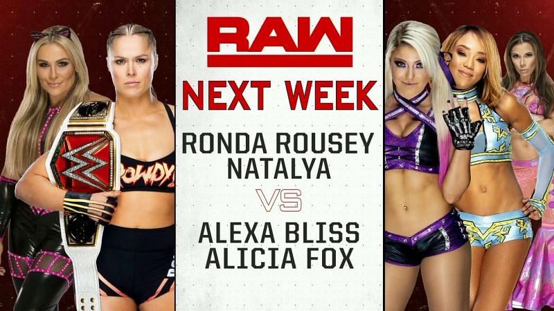 Image result for natalya and ronda rousey vs alexa bliss and alicia fox