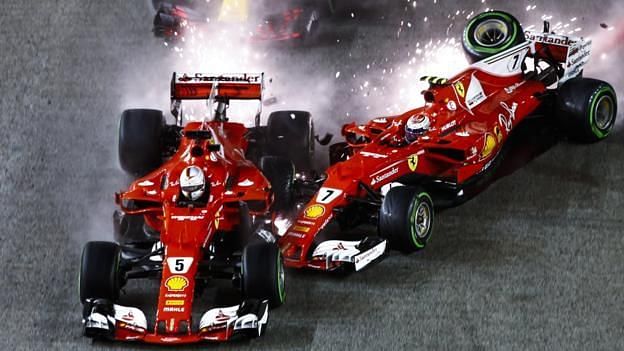 Raikkonen and Vettel limped out on the first lap