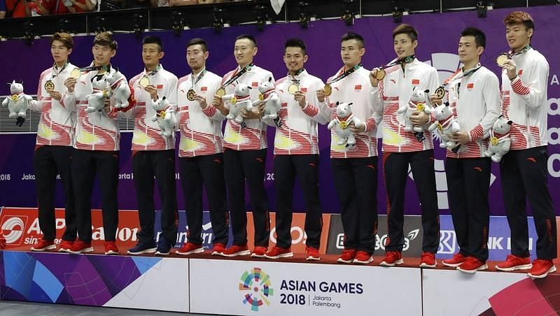 China&#039;s Men Badminton Team won Gold (Image Courtesy: China Daily)
