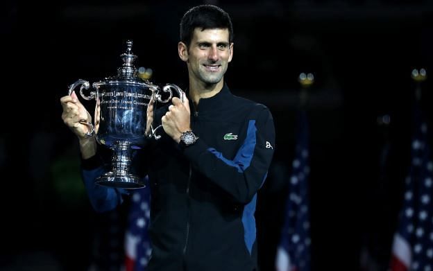 Djokovic after winning the 2018 US Open