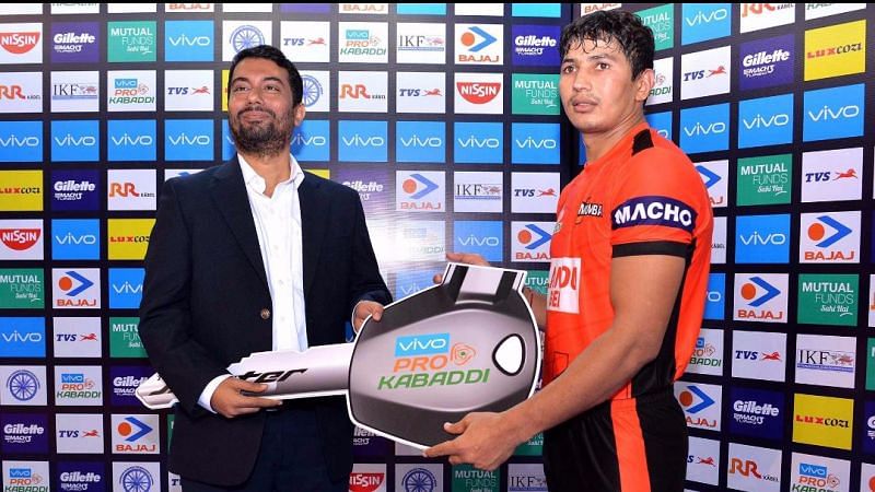 Kuldeep Singh has the joint highest super tackle numbers in Pro Kabaddi (18).