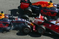 Kvyat colliding with Sebastian Vettel on the run down to turn 2 (2016)