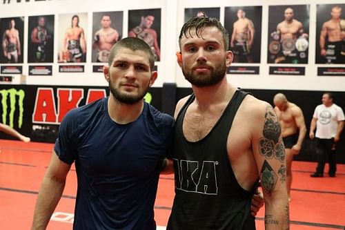 Khabib Nurmagomedov alongside Myles Price 