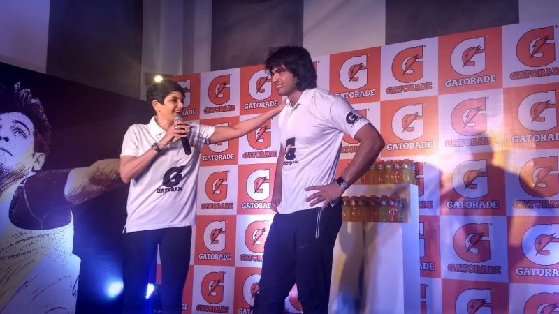 Mandira Bedi and Neeraj Chopra gear up to do the fitness challenges at a welcome event, which was organized by global sports drink brand, Gatorade