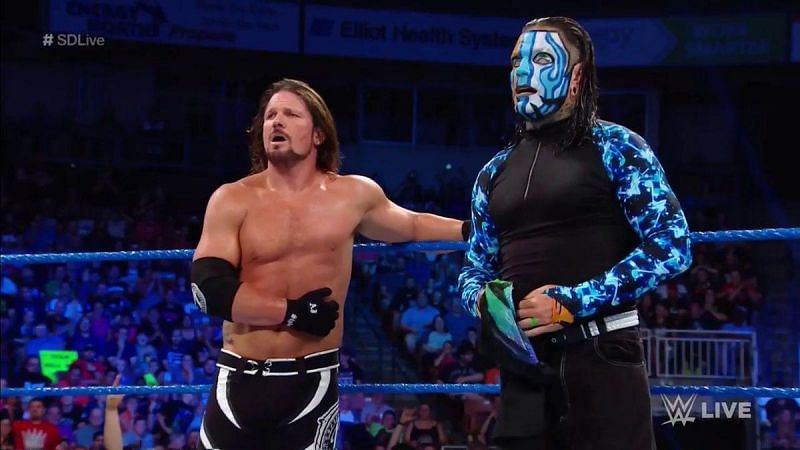 Image result for aj styles jeff hardy wwe