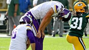Vikings tie Packers in OT after kicker misses three field goals