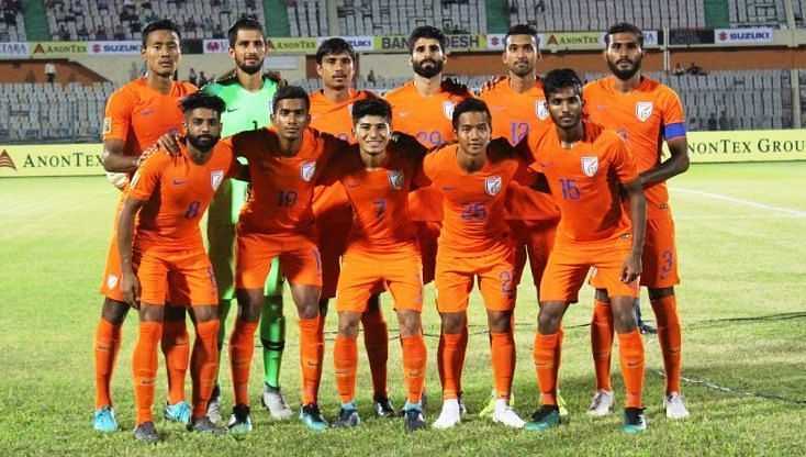 The Indian squad playing SAFF Championship