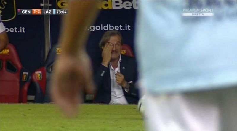 Watching from the bench his beloved son scoring the brace brought Pellegri's father into tears