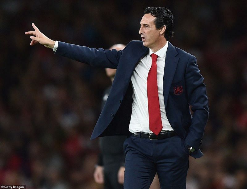 Unai Emery on the touchline