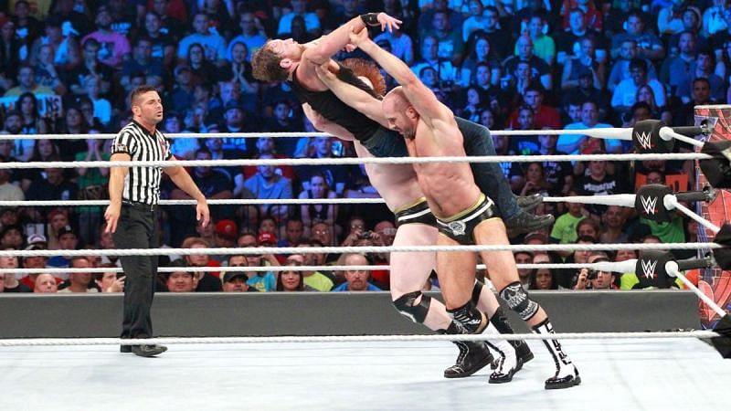Cesaro and Sheamus were battling for the WWE Raw Tag Team Titles