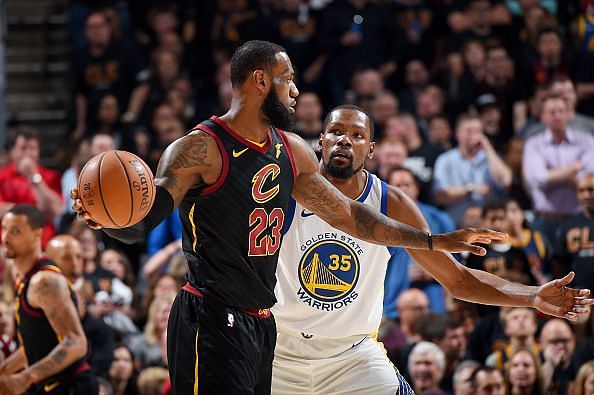 LeBron James and Kevin Durant in the 2018 NBA Finals