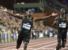 Coleman sets season's fastest time in 100 at Van Damme