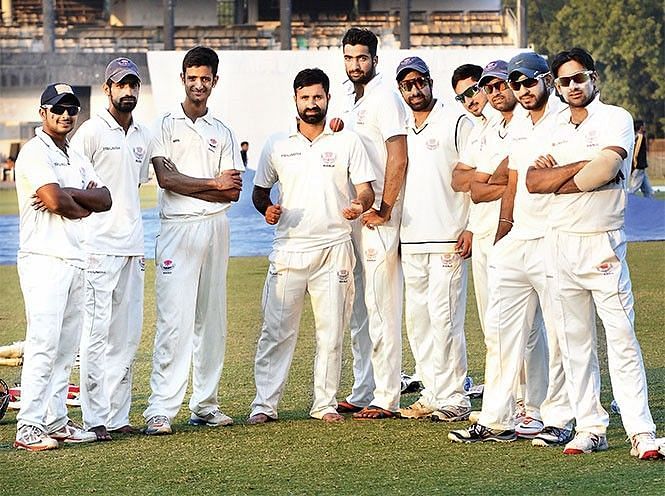 Some players of J&amp;K along with captain Parvez Rasool