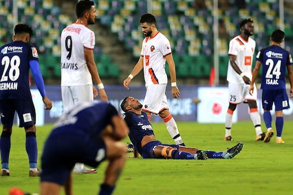 The Chennaiyin FC midfield has been overpowered by their opponents in most of the games (Image Courtesy: ISL)