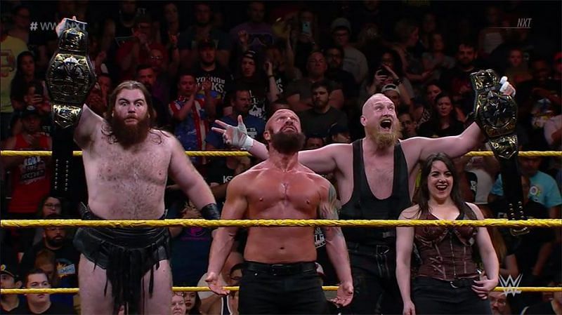 Killian Dain (left), Eric Young (middle left), Alexander Wolfe (middle right), Nikki Cross (right)