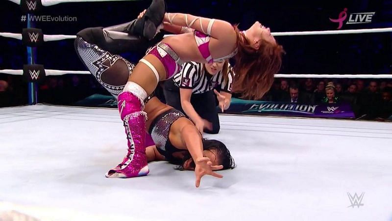 Kairi Sane and Baszler collided at Evolution