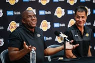 Earvin 'Magic' Johnson & Rob Pelinka Los Angeles Lakers Media Availability