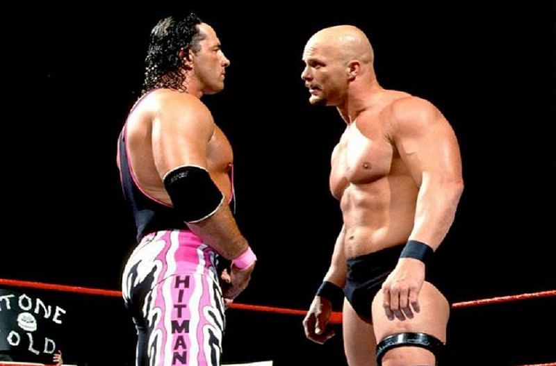 Austin and Hart square off at WrestleMania 13.