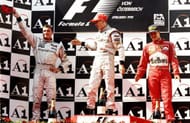 David Coulthard, Mika Hakkinen and Michael Schumacher