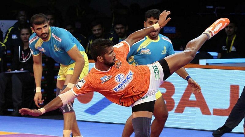 G.B.More came off the bench to score 10 raid points for Pune