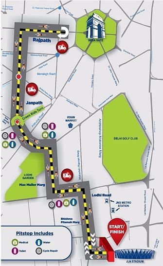 Route Map for the 2nd edition of Saksham Pedal Delhi