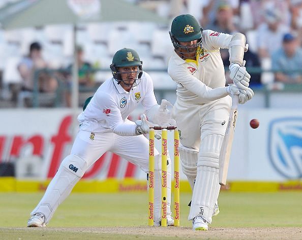 Nathan Lyon batting against South Africa