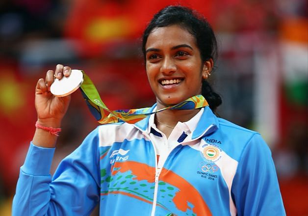 PV Sindhu with the Olympic gold medal