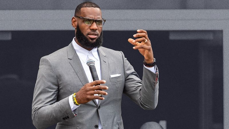 LeBron at the opening of the I Promise School