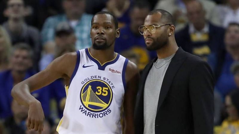 Demarcus Cousins and Kevin Durant at a Warriors Game