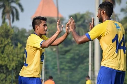 Malemnganba Meitei (L) has also played for Mumbai FC