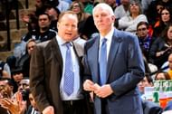 Mike Budenholzer with Gregg Popovich