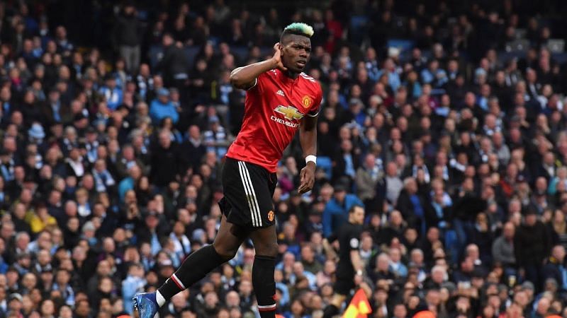 Paul Pogba celebrating the equalizer against Manchester City