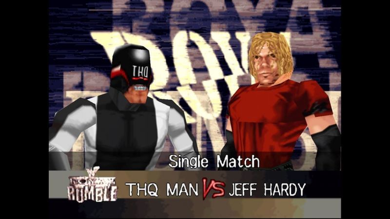 A very blocky Jeff Hardy prepares to take on the forgotten &#039;THQ Man&#039;