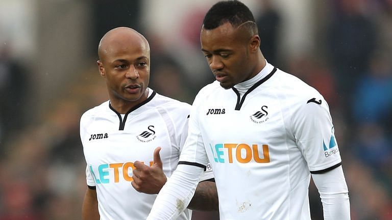 Andre and Jordan Ayew played together at Marseille and Swansea City