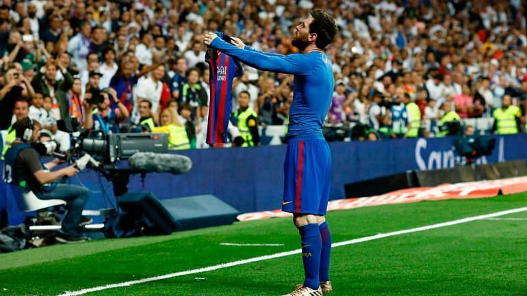 Messi swished his magical left foot to cast a spell at Bernabeu