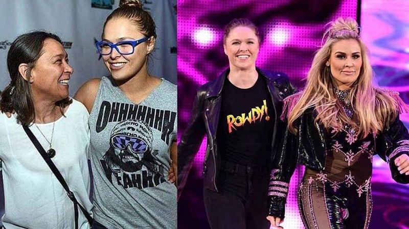 Be it with her mother (left) or alongside her friend Natalya (right), Ronda Rousey is a quick learner