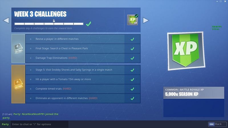 Week 3 completed challenge list