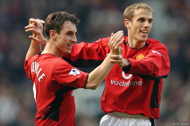 Gary and Phil Neville played together for Manchester United for 11 years
