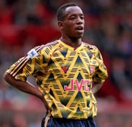 No one looked more dashing than Ian Wright wearing the 'Bruised Banana' kit