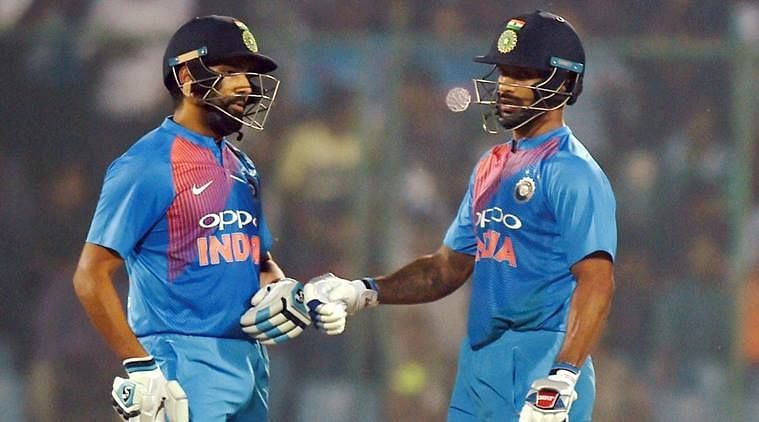 Sharma and Dhawan during a match in Asia Cup 2018