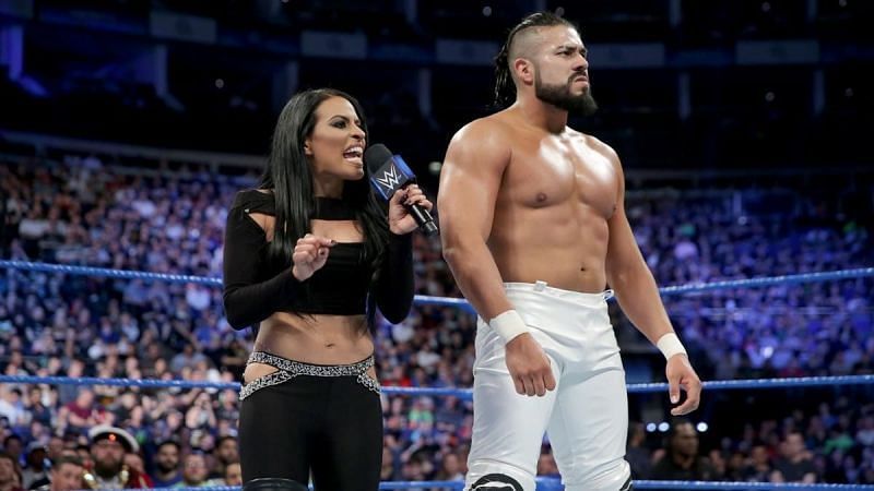 Andrade Cien Almas with his business manager Zelina Vega