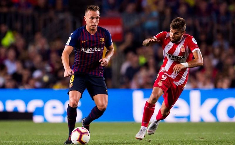 Arthur in action against Girona