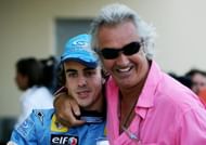Fernando Alonso and Flavio Briatore at The Bahrain F1 Grand Prix 2005