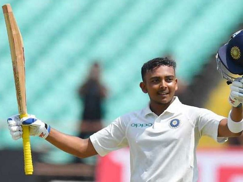 Image result for Prithvi Shaw becomes the third-youngest centurion on debut